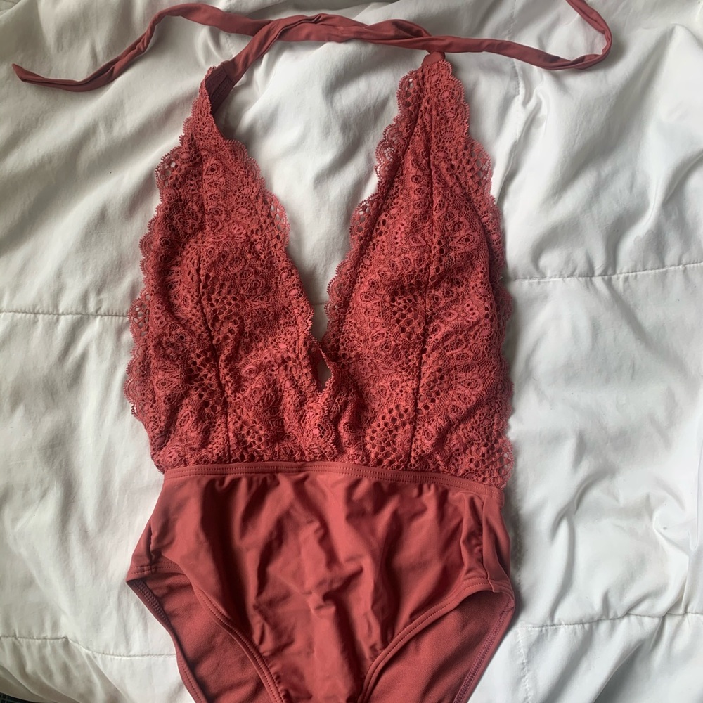 Lace Plunge Swimsuit